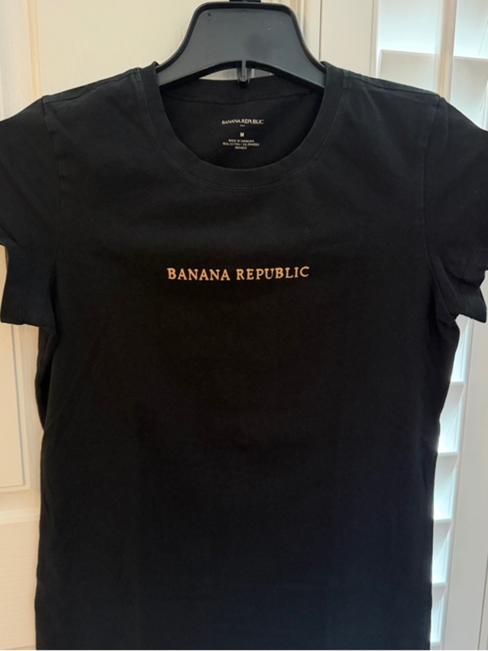 Banana Republic Black Short-Sleeve Logo Tee